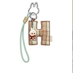 POPMART Labubu Pin for Love Letter 'H' Keychain with Character Charm